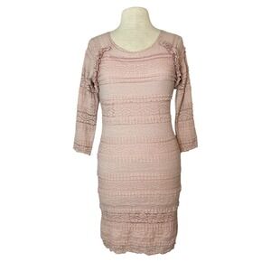 Avec Les Filles‎ Pink Lace Ruffle Dress Sz Medium Coquette Cottagecore Romantic